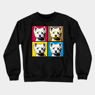 Pop Retro West Highland White Terrier Art Painting - Cute Puppy Crewneck Sweatshirt